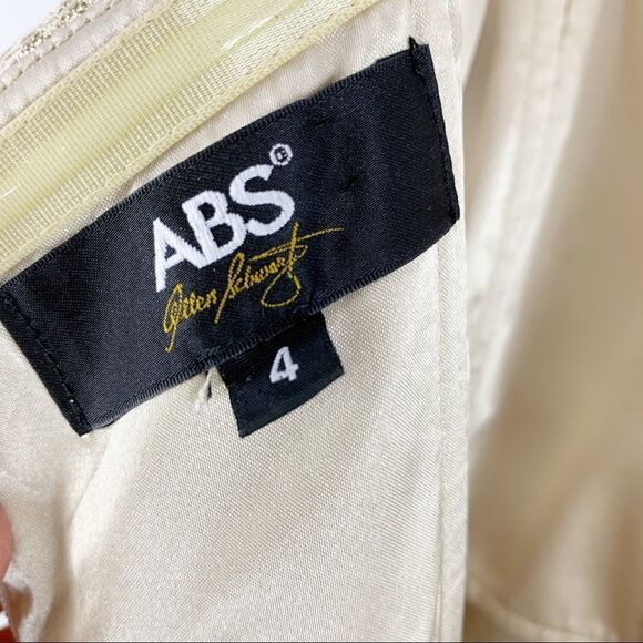 ABS Allen Schwartz‎ Metallic Gold Strapless Cocktail Dress like NEW - Picture 7 of 13